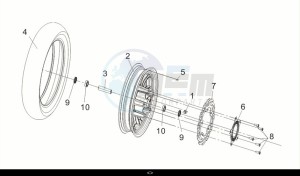 CRUISYM a 125i ABS (LV12W2-EU) (E5) (M1) drawing FR. WHEEL