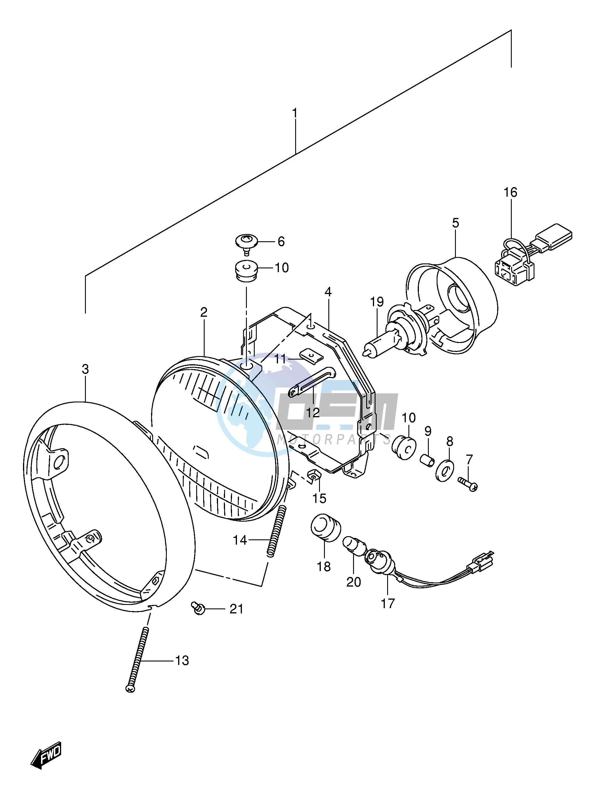 HEADLAMP (E2,E4,E17,E18,E19,E25,E34)