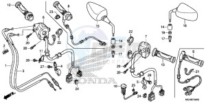 VFR1200XLE CrossTourer 2ED drawing SWITCH/CABLE/MIRROR (VFR1200X/XA/XL)