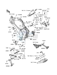 Z1000 ZR1000DAS XX (EU ME A(FRICA) drawing Frame Fittings