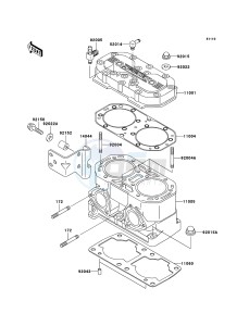 JET SKI 800 SX-R JS800ABF EU drawing Cylinder Head/Cylinder