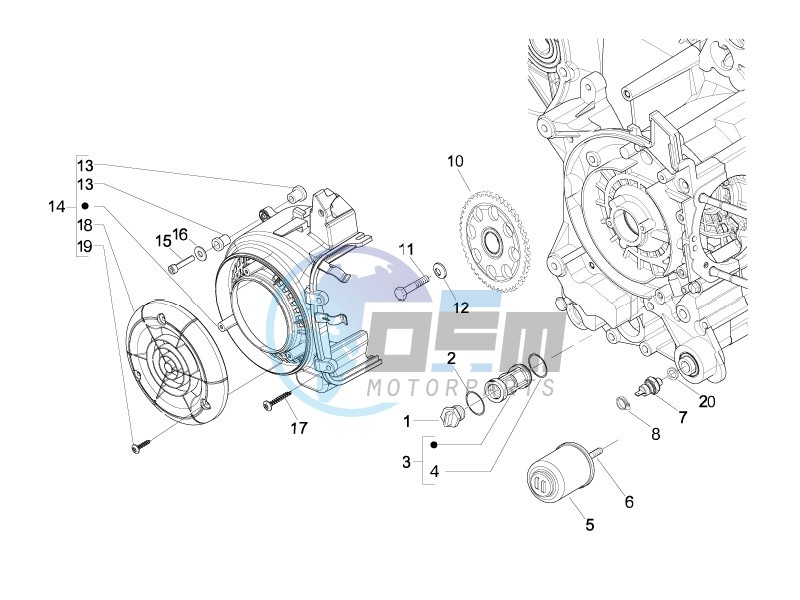 Flywheel magneto cover - Oil filter