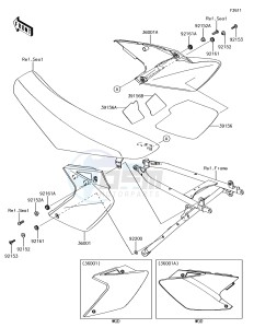 KLX450R KLX450AJF EU drawing Side Covers