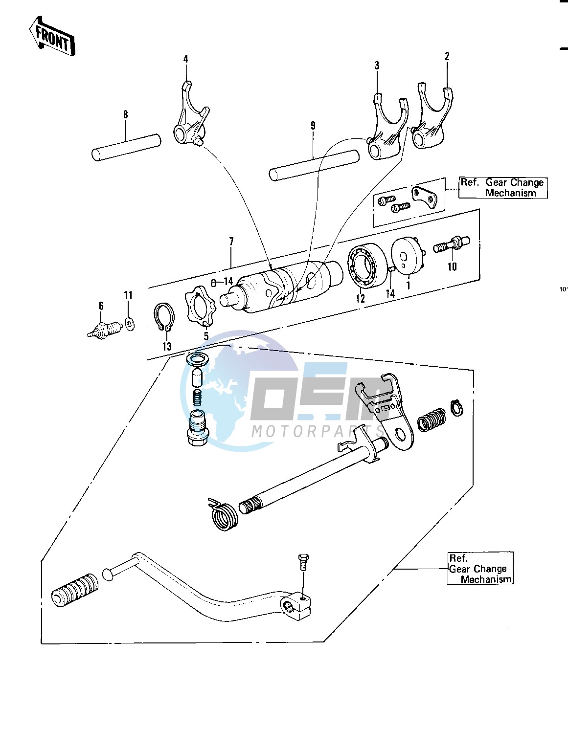 GEAR CHANGE DRUM & FORKS -- 82 A1- -