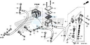 CBR500R England - (3ED) drawing REAR BRAKE MASTER CYLINDER (CBR500RA)