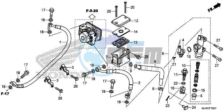 REAR BRAKE MASTER CYLINDER (CBR500RA)