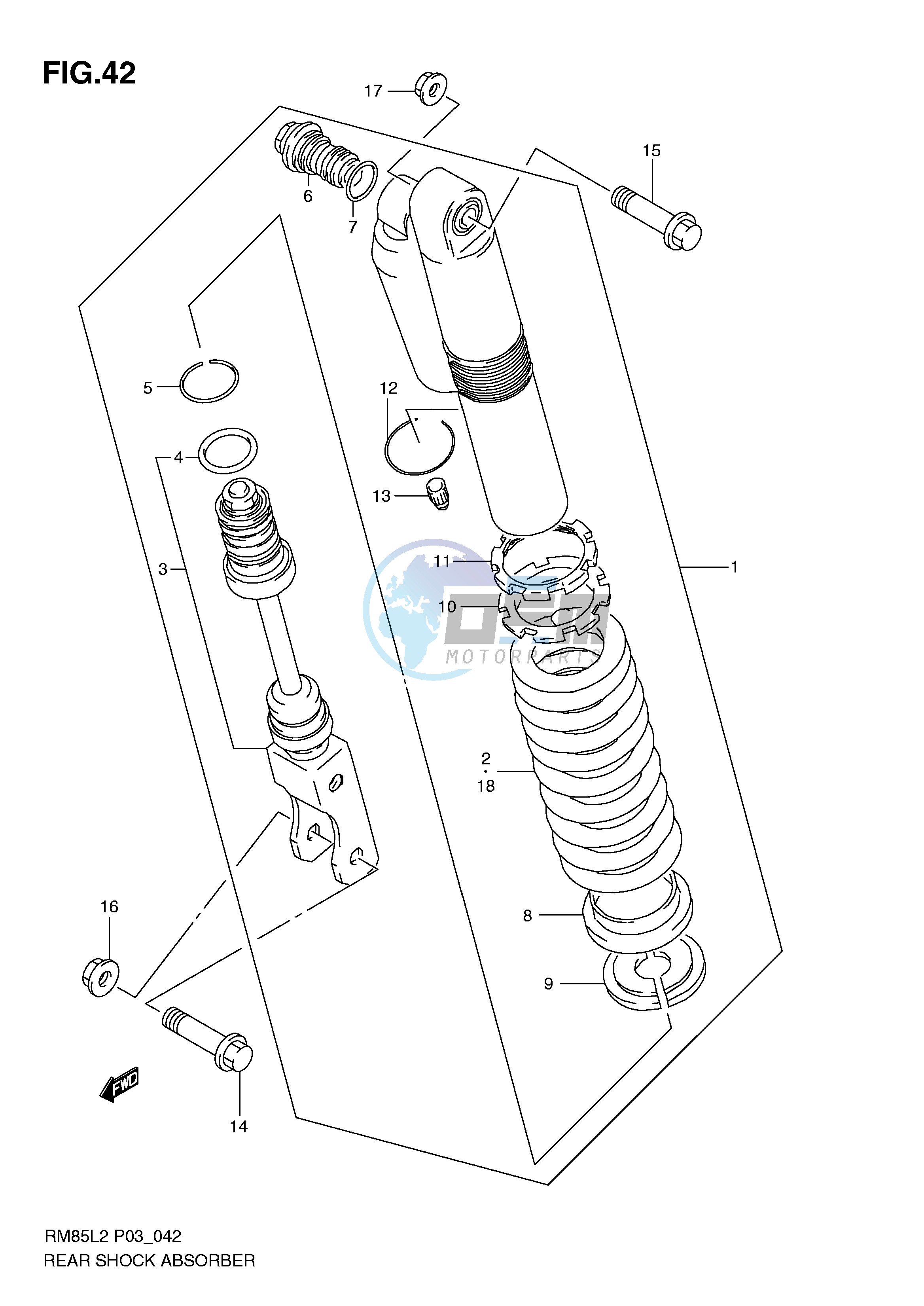 REAR SHOCK ABSORBER (RM85LL2 P03)