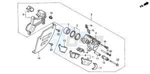 NX650 500 DOMINATOR drawing REAR BRAKE CALIPER