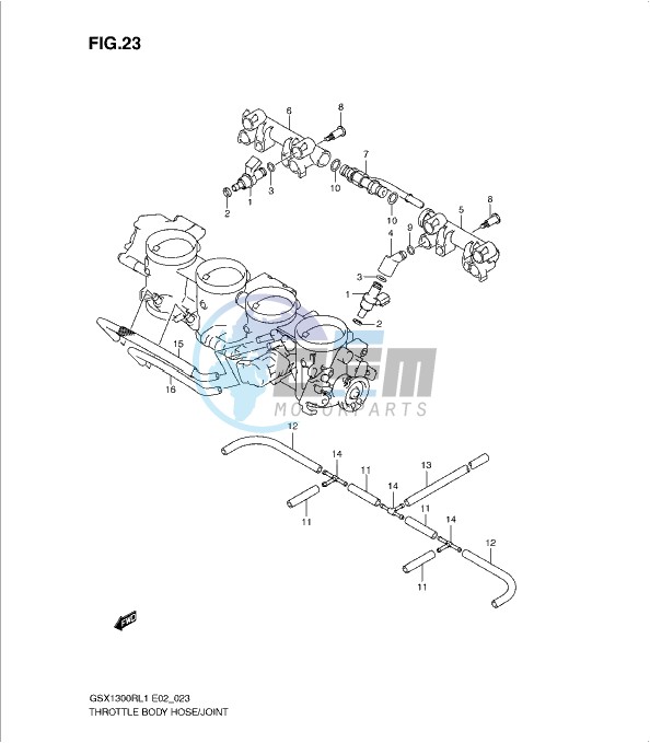 THROTTLE BODY HOSE/JOINT (GSX1300RL1 E51)