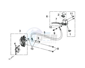 GTS 125 EFI drawing BRAKE CALIPER FOR / BRAKE LEVER CPL