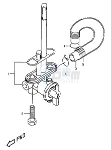 DR350 (V-W-X) drawing FUEL COCK