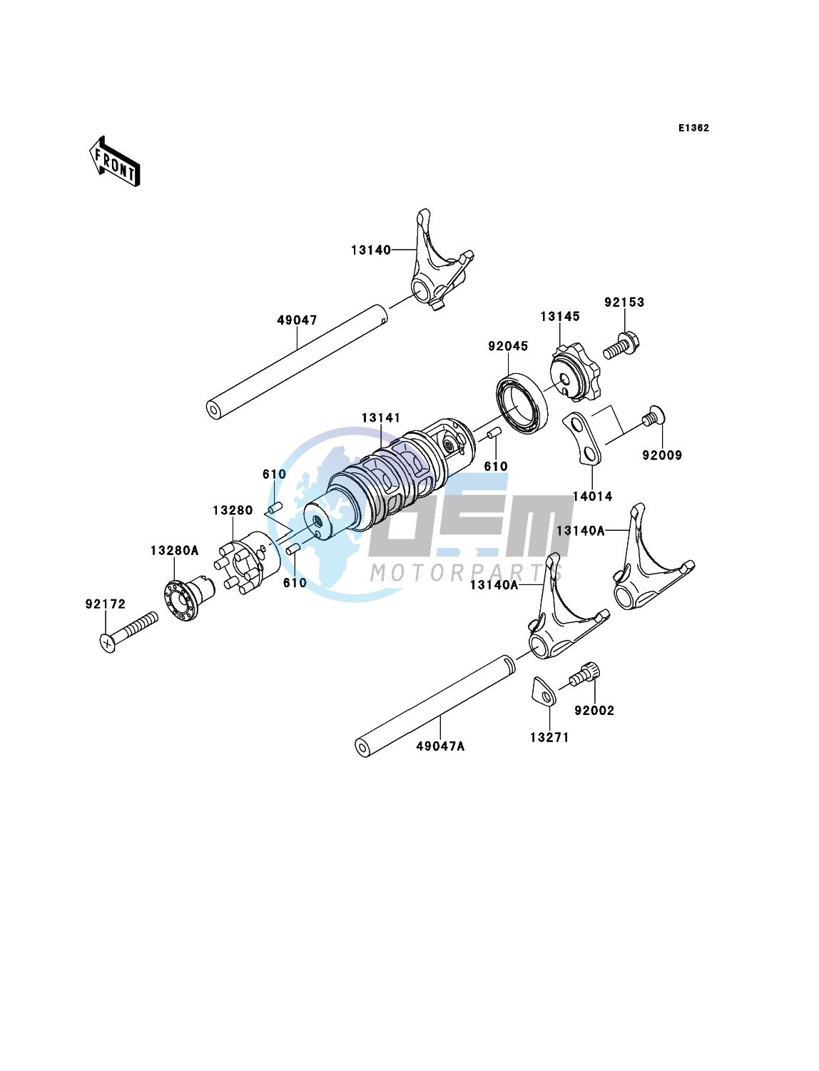 Gear Change Drum/Shift Fork(s)