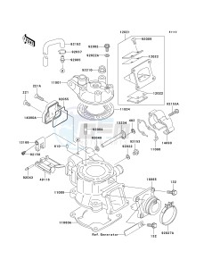 KX 85 A [KX85 MONSTER ENERGY] (A6F - A9FA) A9FA drawing CYLINDER HEAD_CYLINDER