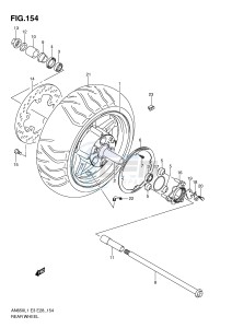 AN650 (E3-E28) Burgman drawing REAR WHEEL (AN650AL1 E28)