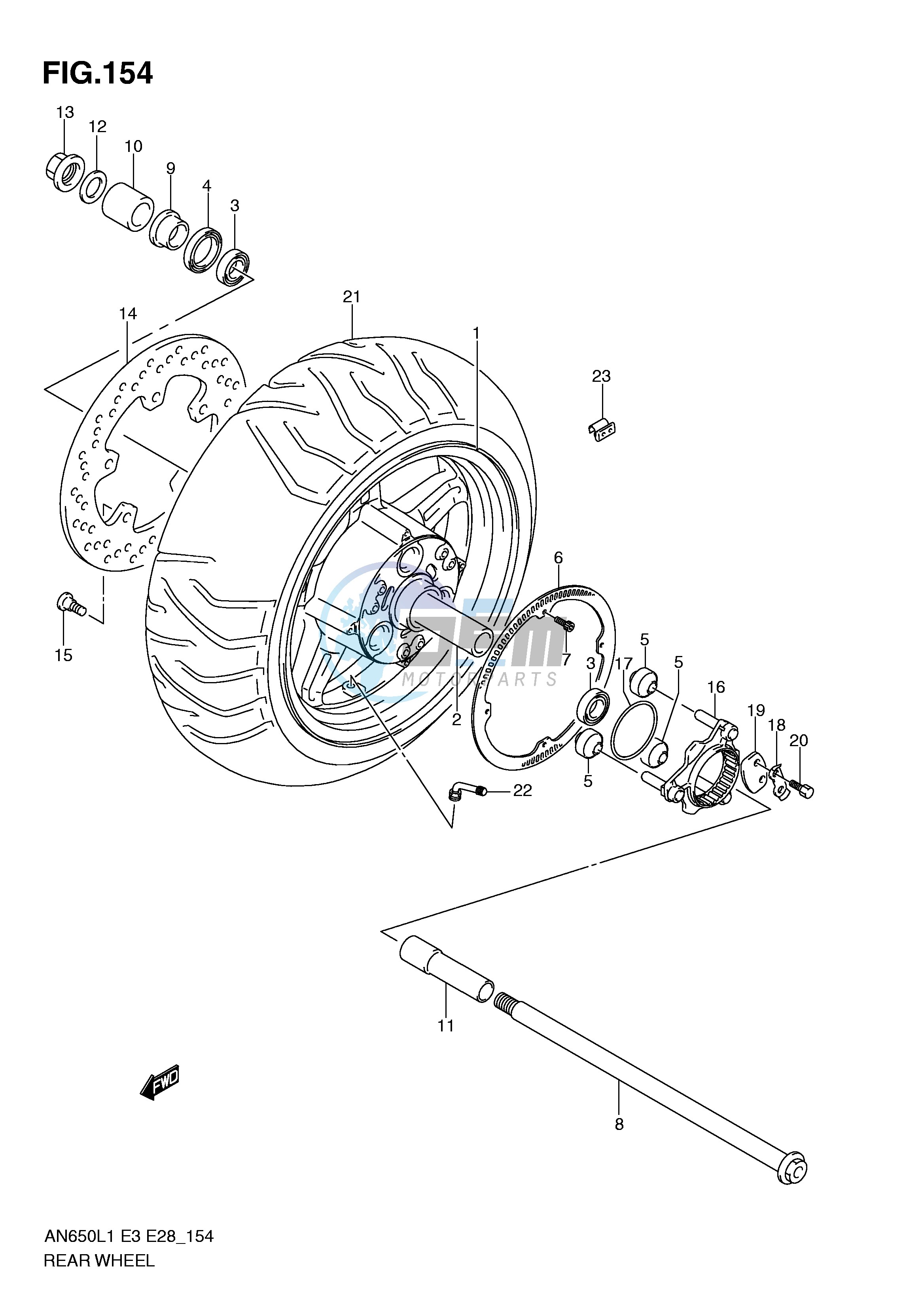 REAR WHEEL (AN650AL1 E28)