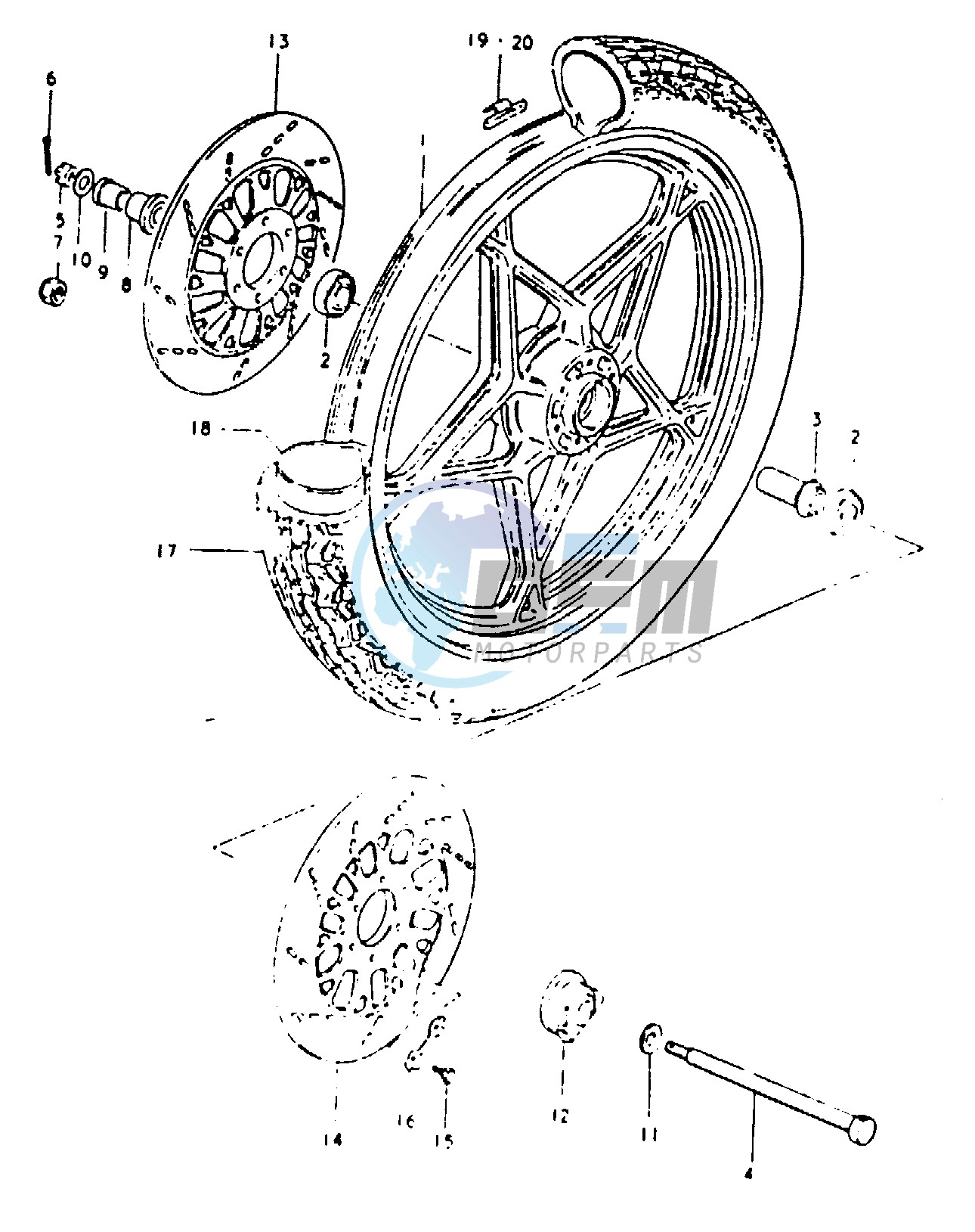 FRONT WHEEL (GSX1100ET, GSX1100EX)