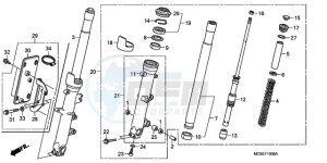 ST1300A9 Australia - (U / ABS MME) drawing FRONT FORK