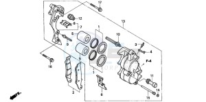 XR400R drawing FRONT BRAKE CALIPER