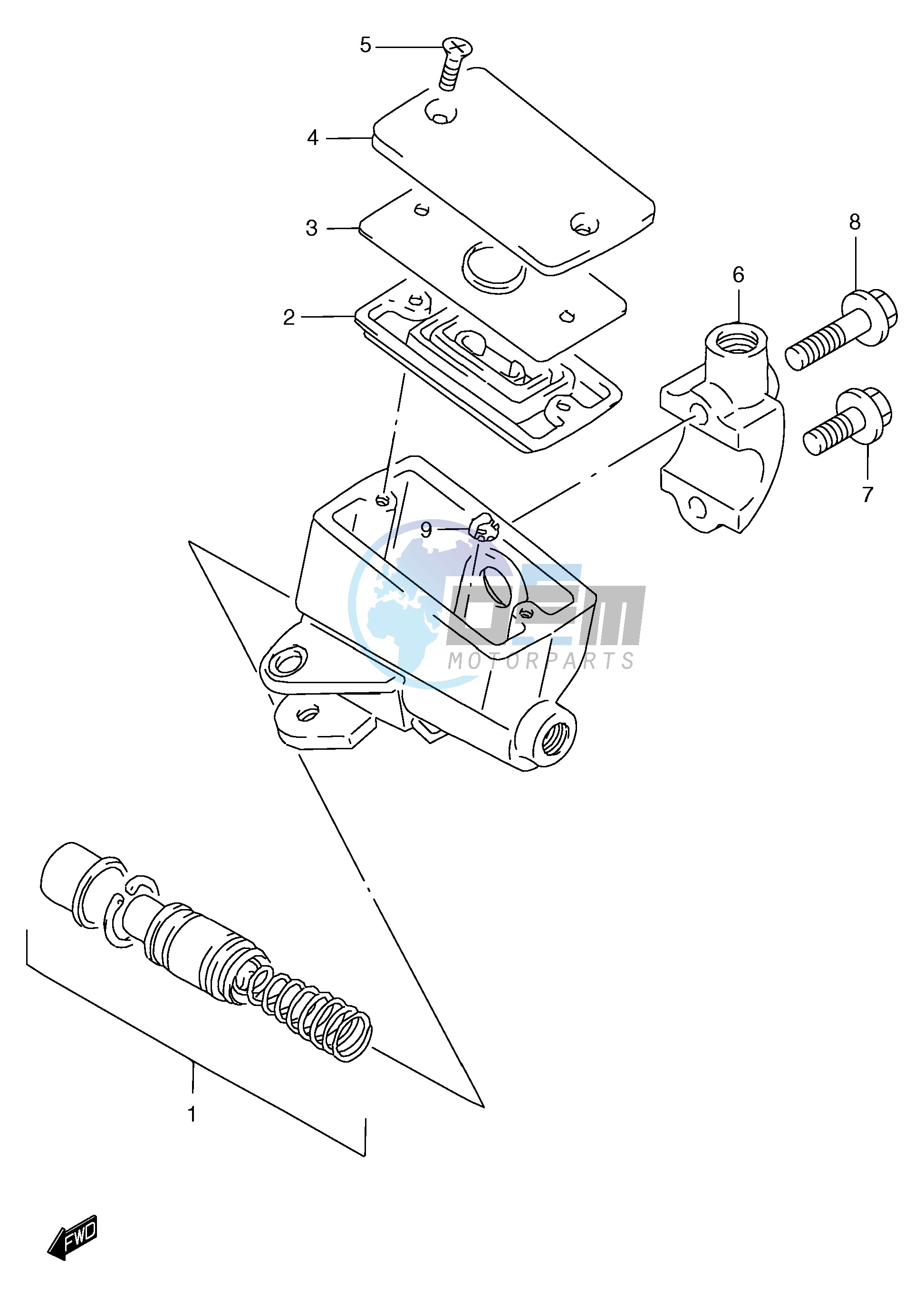 FRONT MASTER CYLINDER (GSF1200T V W X Y ST SV SW SX SY)