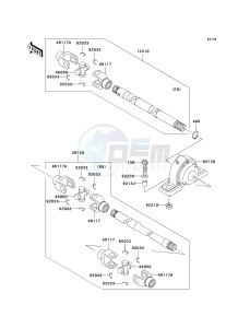 KAF 620 H [MULE 3010 4X4 HARDWOODS GREEN HD] (H6F-H8F) H7F drawing DRIVE SHAFT-PROPELLER