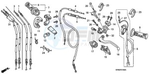 CRF250R9 ED / BLA CMF drawing HANDLE LEVER/SWITCH/CABLE