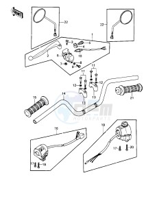 KZ 1000 B [KZ1000 LTD] (B3-B4) [KZ1000 LTD] drawing HANDLEBAR -- 79-80 B3_B4- -