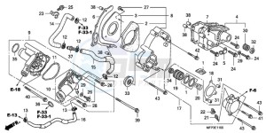 CB1300SA9 UK - (E / ABS BCT MKH MME TWO TY2) drawing LEFT REAR COVER/WATER PUM P