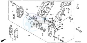 GL1800A France - (F / CMF) drawing L. FRONT BRAKE CALIPER