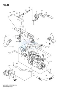 VLR1800 (E3-E28) drawing THROTTLE BODY (VLR1800L1 E33)