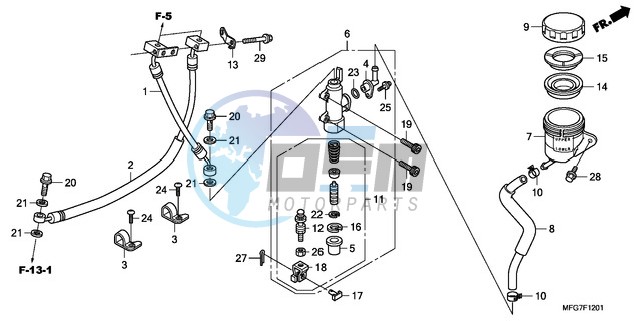 REAR BRAKE MASTER CYLINDER (CB600FA/FA3)