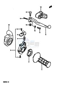 RM250 (G-H) drawing RIGHT HANDLE SWITCH