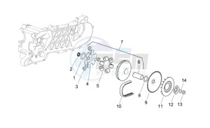 Scarabeo 50 2t e2 (eng. piaggio) drawing Variator