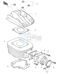 KDX 80 A [KDX80] (A1-A2) [KDX80] drawing CYLINDER HEAD_CYLINDER_REED VALVE