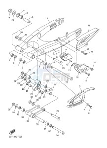 WR250R (32DN) drawing REAR ARM