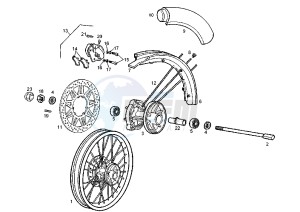 SENDA BLACK EDITION - 50 cc drawing FRONT WHEEL