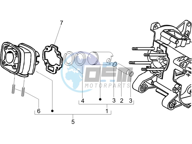 Cylinder - Piston - Wrist pin unit