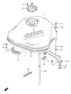 GSF1200 (E2) Bandit drawing FUEL TANK (MODEL W X)