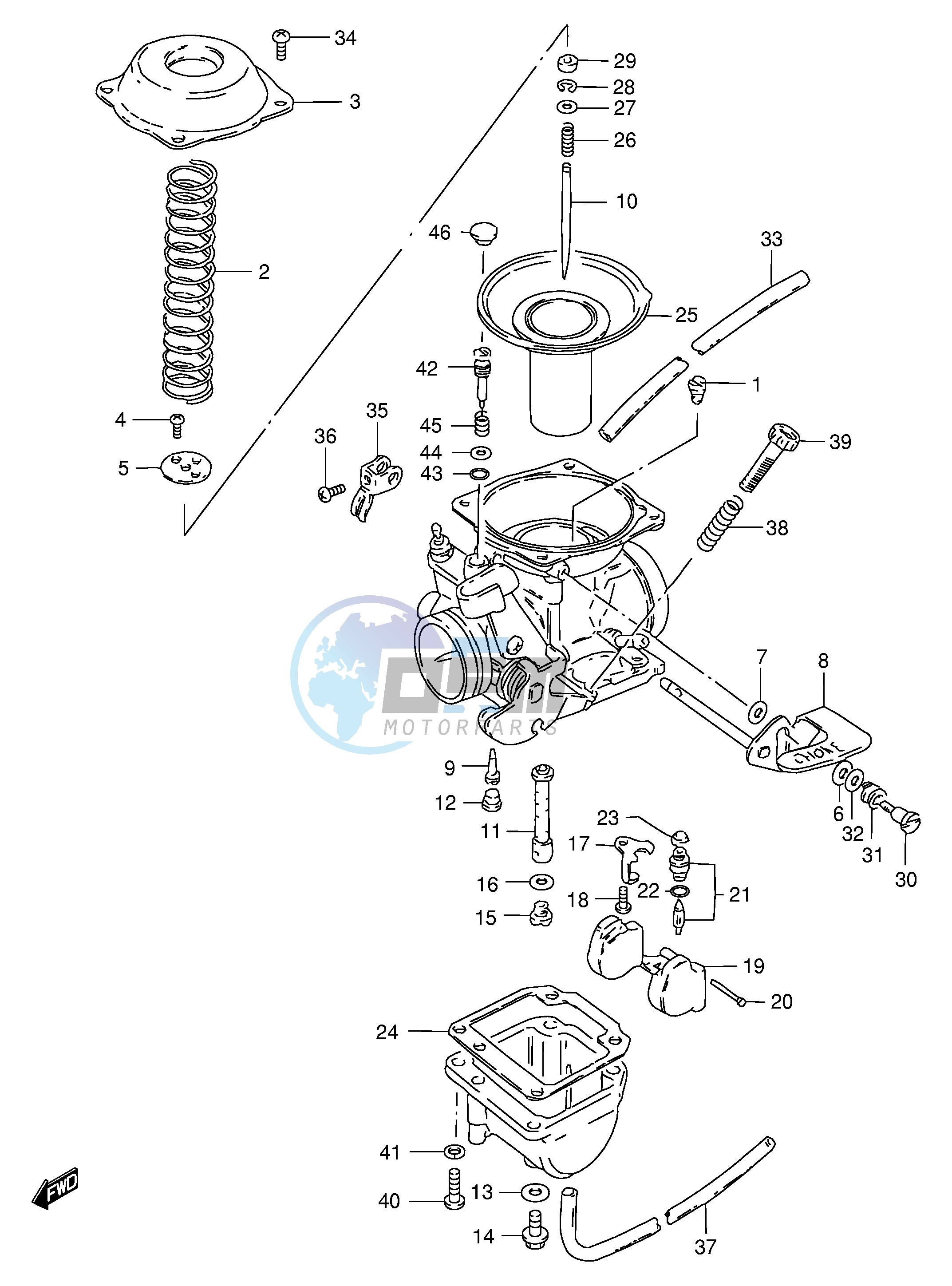 CARBURETOR (GS125ESK ESL E24, MODEL M R)