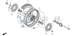 NT650V DEAUVILLE drawing FRONT WHEEL