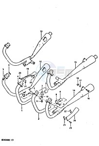 GSX550E (E1) drawing MUFFLER