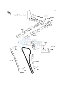 KRF 750 F [TERYX 750 4X4 NRA OUTDOORS] (F8F) C9FA drawing CAMSHAFT-- S- -_TENSIONER