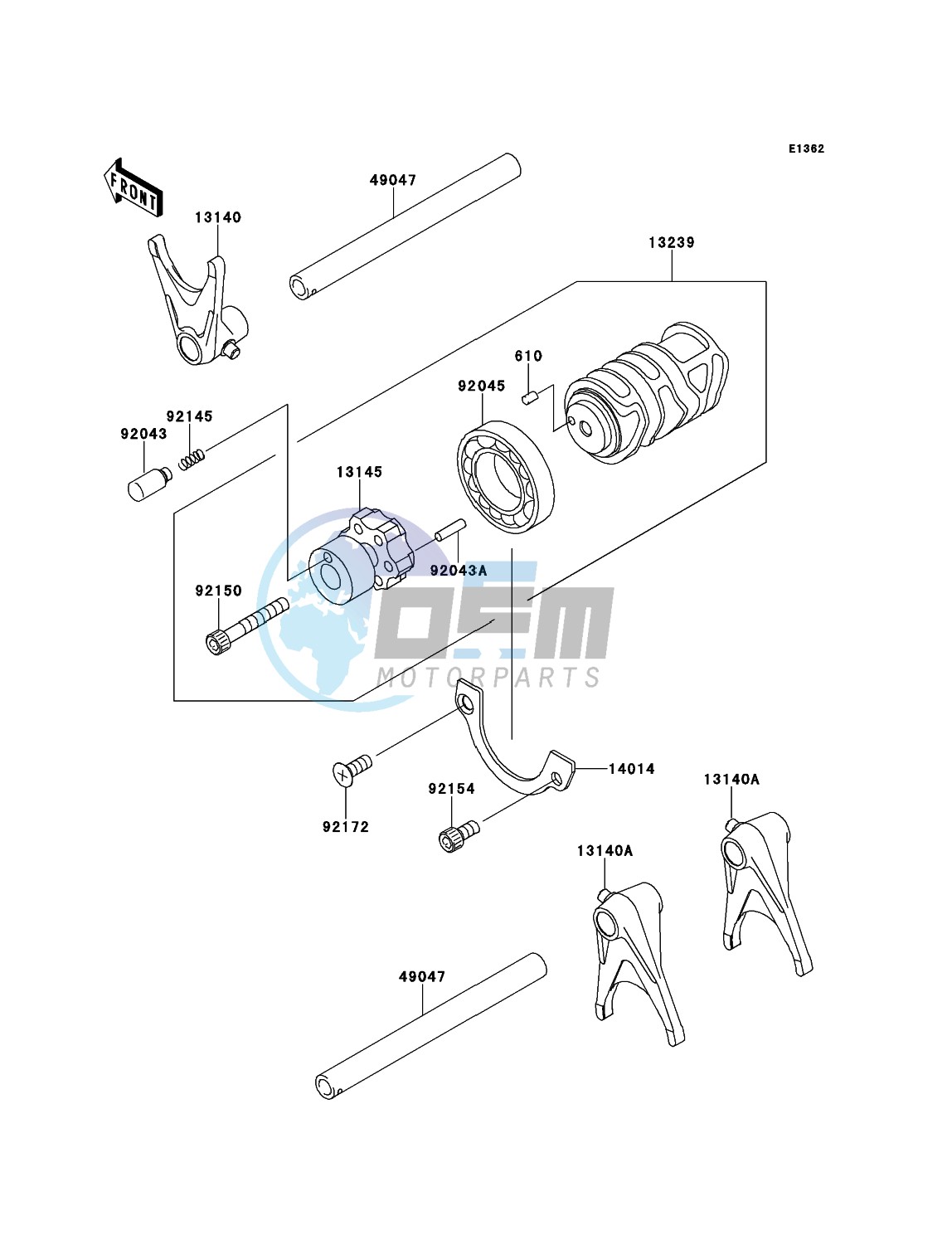 Gear Change Drum/Shift Fork(s)