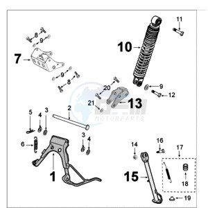 E VIVACITY A drawing REAR SHOCK AND STAND