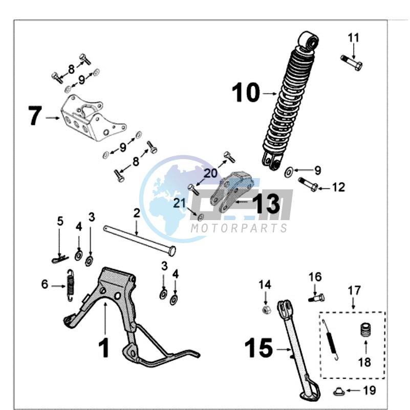 REAR SHOCK AND STAND