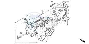 CB500S drawing FRONT BRAKE CALIPER (1)