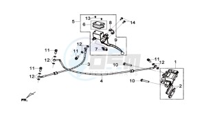 Joymax 300i ABS drawing REAR BRAKE CALIPER / BRAKE MOUNT