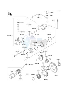 KLX 250 H [KLX250S] (H6F-H7F) H7F drawing STARTER MOTOR