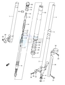 RMX250 (E1) drawing FRONT DAMPER (MODEL L)