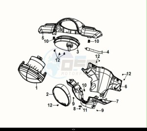 FIDDLE IV 125 LC ABS (XG12WW-EU) (M0) drawing HANDLE COVER - HEAD LIGHT