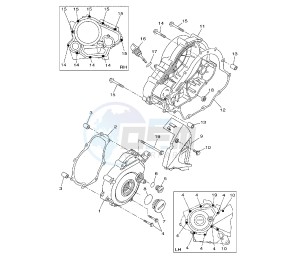 WR R 125 drawing CRANKCASE COVER 1